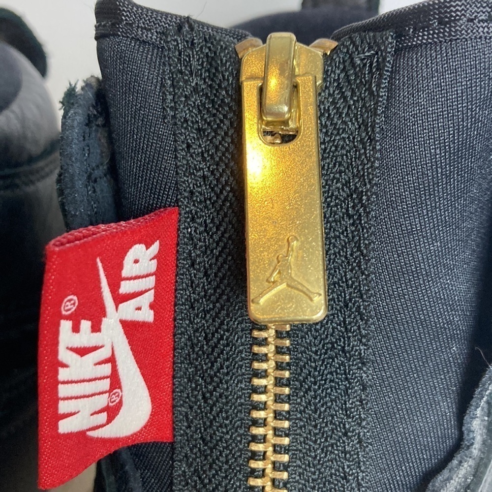 Air Jordan 1 Retro High Zip Black Sail Leather Gold Women’s 7.5 Punk Streetwear - Picture 8 of 16